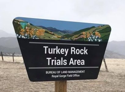 turkey rock trials area sign